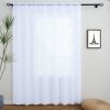 9ft Extra Long Sheer Curtains for Living Room, Patio & Sliding Doors - Rod Pocket Room Divider, White Tulle Backdrop Curtain Drapes 100 W x 108' L