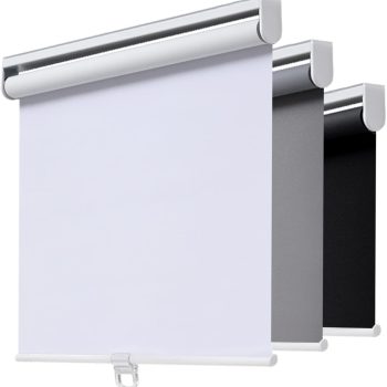 Cordless Roller Shades Blackout Blinds for Windows Room Darkening Rolled Up Shades with Spring System, UV Protection Window Shades Door Blinds for Home and Office (23" W x 72" H, White)