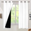 White Blackout Curtains 63 Inch Long - Thermal Insulated Black Out Curtains for Bedroom Grommet Total Room Darkening Window Drapes for Living Room, 2 Panels, 42 x 63 Inch