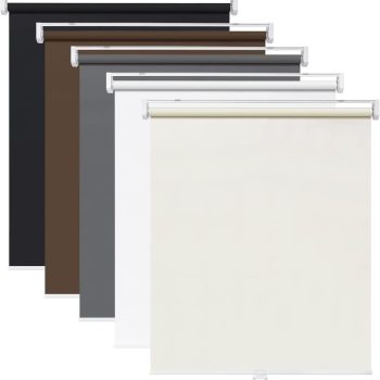 No Tools No Drill Cordless Roller Shades, 100% Blackout Roller Blinds for Windows, Thermal Insulated UV Protection Waterproof Roll Up Window Blinds and Shades, 27'' W x 72'' H, White