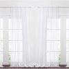 4 Panels Sheer Curtains 95 - Plain Tulle Voile Panel Window Drapes/Draperies Set for Hall (s, W60 x L95, White)