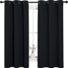 Halloween Pitch Black Solid Thermal Insulated Grommet Blackout Curtains/Drapes for Bedroom Window (2 Panels, 42 inches Wide by 63 inches Long, Black)