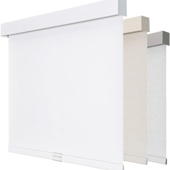 100% Blackout Roller Shades (Pro),  Cordless Blinds for Windows, UV Protection, Natural Woven Blinds for Home and Office, Light-Proof Aluminum Cover (22" W x 75" H, White)