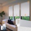 Motorized Automatic Blinds - Cordless Roller Shades with Remote Control, Smart Blinds (White, 34 x 72)