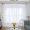 Sheer White Curtains 84 Inches Long Window 2 Panels Sheer Curtains 15 Colors Clear White Beige Grey Purple nk Size 63 72 95 108 145 Long Inch Bedroom Children Living Room Yard