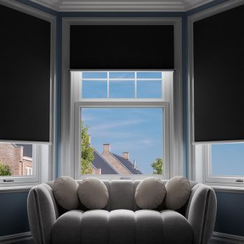 Blackout Curtains, No-Drill Blackout Blinds with Magnetic Snaps, 100% Blackout Roller Shades Window Cover, Heat-Insulated Window Blinds & Black Out Curtains for Various Scenes (30" x 48",Black)