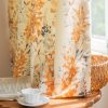 Burnt Orange Floral Curtains for Living Room Dining Chenille Patterned Boho Leaf 96 Inches Long 2 Panels Light Filtering Window Drapes for Bedroom