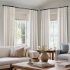 Natural Pinch Pleated 100% Blackout Linen Curtains for Bedroom, Room Darkening Light Blocking Window Curtains 84 inches Long for Living Room, Black Out Pleat Drapes with Pin Hooks, 2 Panels