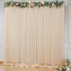10x10ft Champagne Tulle Backdrop Curtain for Parites, Sheer Backdrop Curtains for Wedding Baby Shower Birthday Party Photo Shoot Decorations
