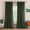 Velvet Curtains 84 inches 2 Panels - Luxury Blackout Curtains for Bedroom Living Room Thermal Insulated Super Soft Window Drapes Rod Pocket & Back Tab, Olive Green, W52 x L84 inches