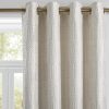 Beige and Silvery 100% Blackout Jacquard Geometric Pattern Curtains,52 Inch Wide 96 Inches Long 2 Panels, Thermal Insulated Noise Reducing Anti-Rust Grommet Drapes for Bedroom Living Room, Cream