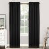 Energy Saving Blackout Rod Pocket Curtain Panel, 40" x 84", Black
