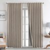 Natural Linen Curtains 84 inch Length 2 Panels Set  100% Blackout Long Drapes for Bedroom Living Room Blackout Darkening Curtain Thermal Insulated Back tab Rod Pocket(52x84 inch,Linen)