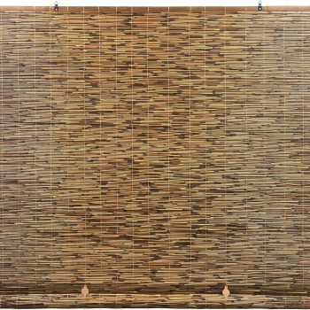 Cordless Bamboo Blinds - Waterproof Roller Shades for Porch, Patio & Interior Windows - Roll-up Bamboo Shades for Inside Mount - Indoor & Outdoor Privacy Screen, Cocoa, 72"W x 72"L